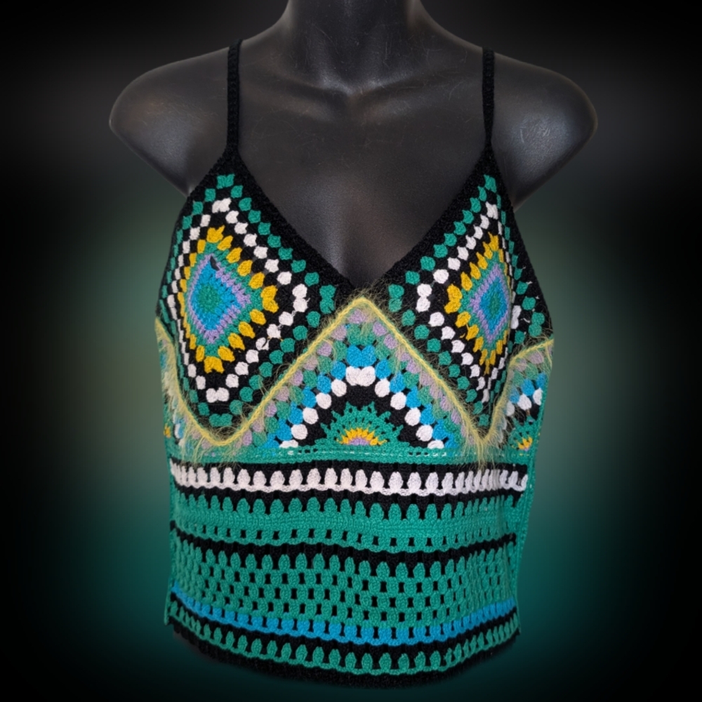 Colorful Crochet Tank Top SIZE M